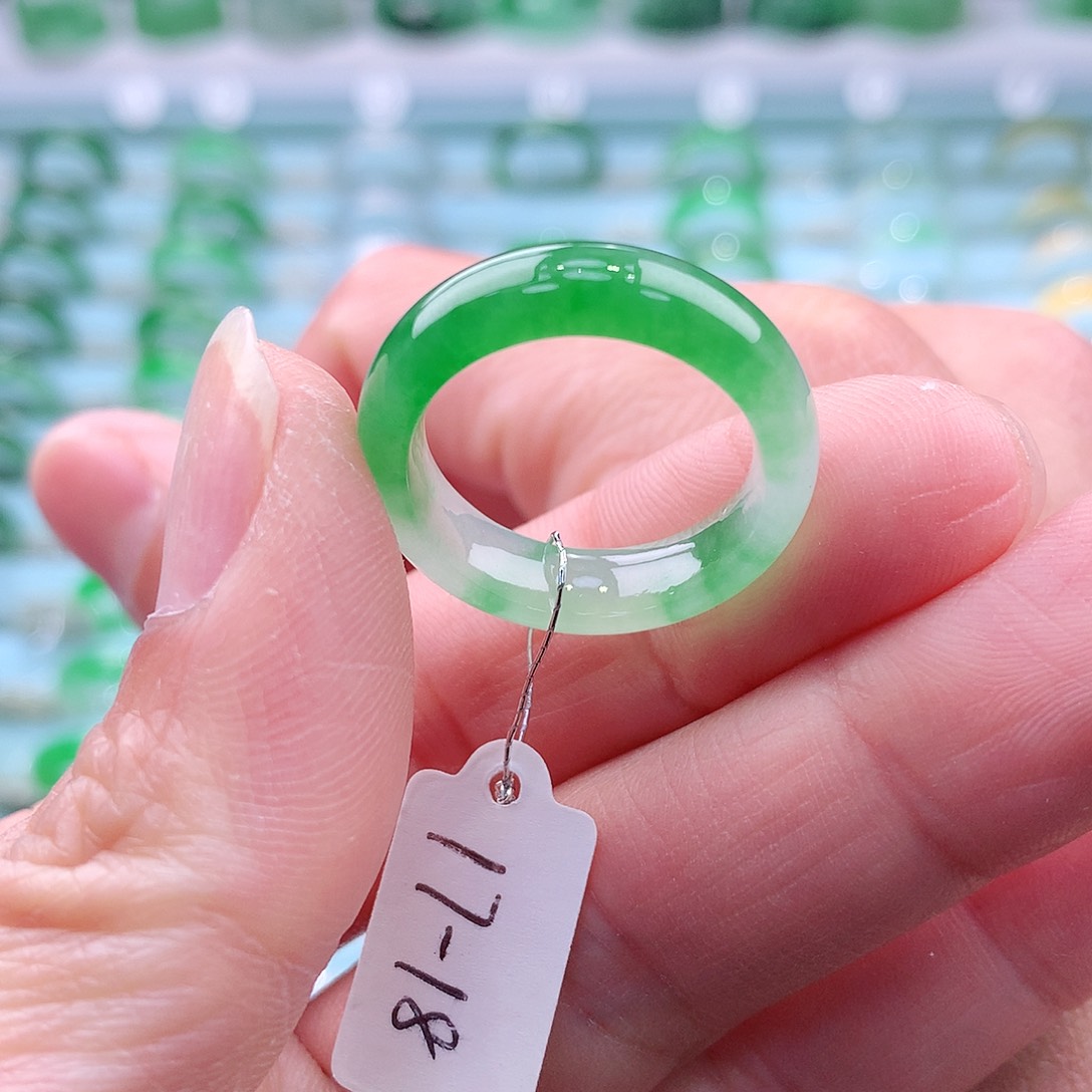 翡翠戒指未镶嵌A货缅甸翡翠