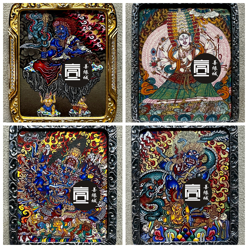 梵绘天集手绘唐卡六臂大黑天大威德惹呼啦黑c彭佳老师定制