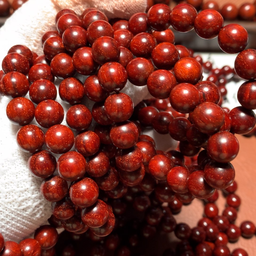 小叶紫檀手串/手链1.0*19颗 鱼鳞底aaaaa无胶无蜡