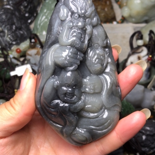 赤***壁和田玉未镶嵌把件总价246