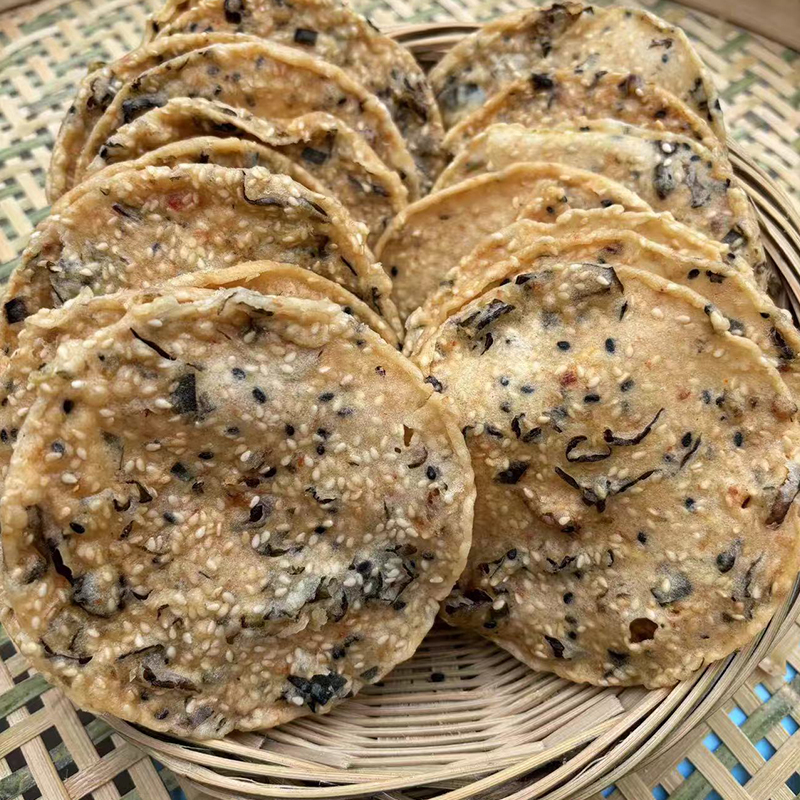 腌菜巴江西赣州特产月亮 休闲零食 花生巴 虾米口味400克