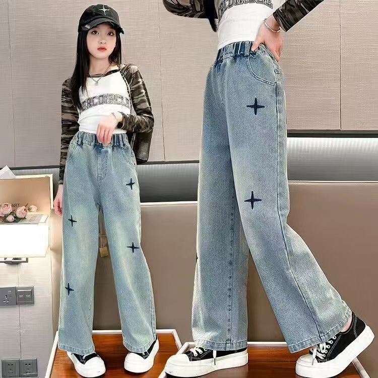 599女秋季春季冬季B类牛仔裤春秋开叉百搭显瘦