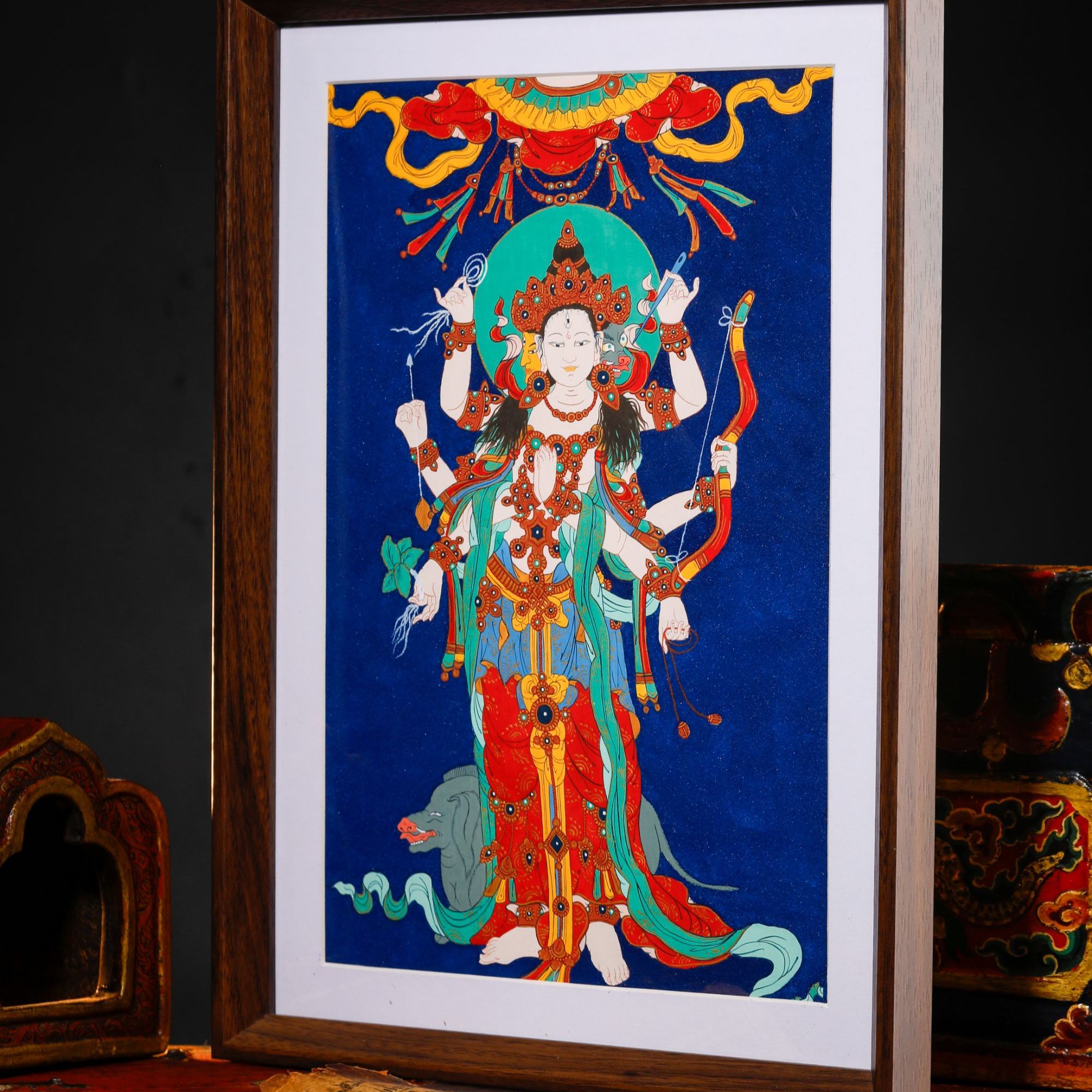 【雪堆白官选】摩利支天挂画  纯手工绘制唐卡  多样性发货发其一