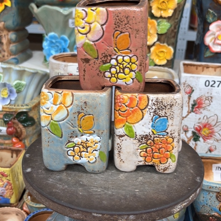 紫砂花盆粗陶材质多肉陶瓷花盆