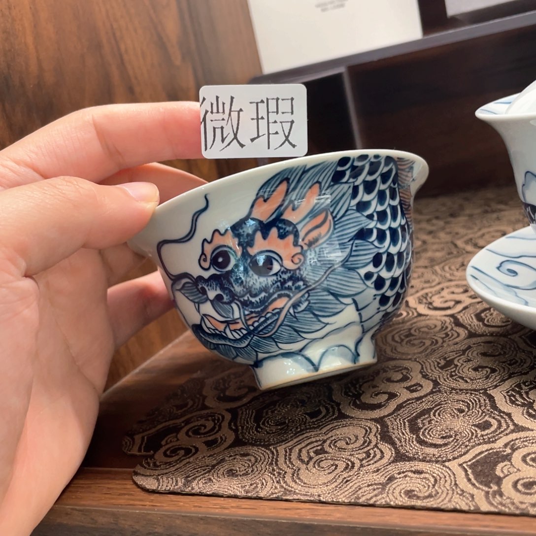 釉下彩纯手绘微瑕