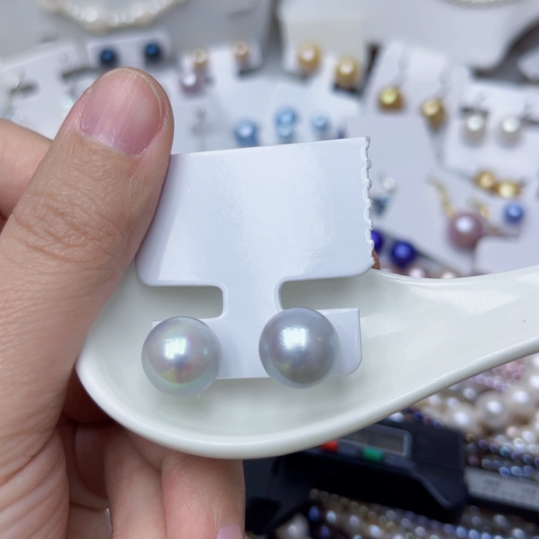 淡水珍珠耳饰银S925镶嵌