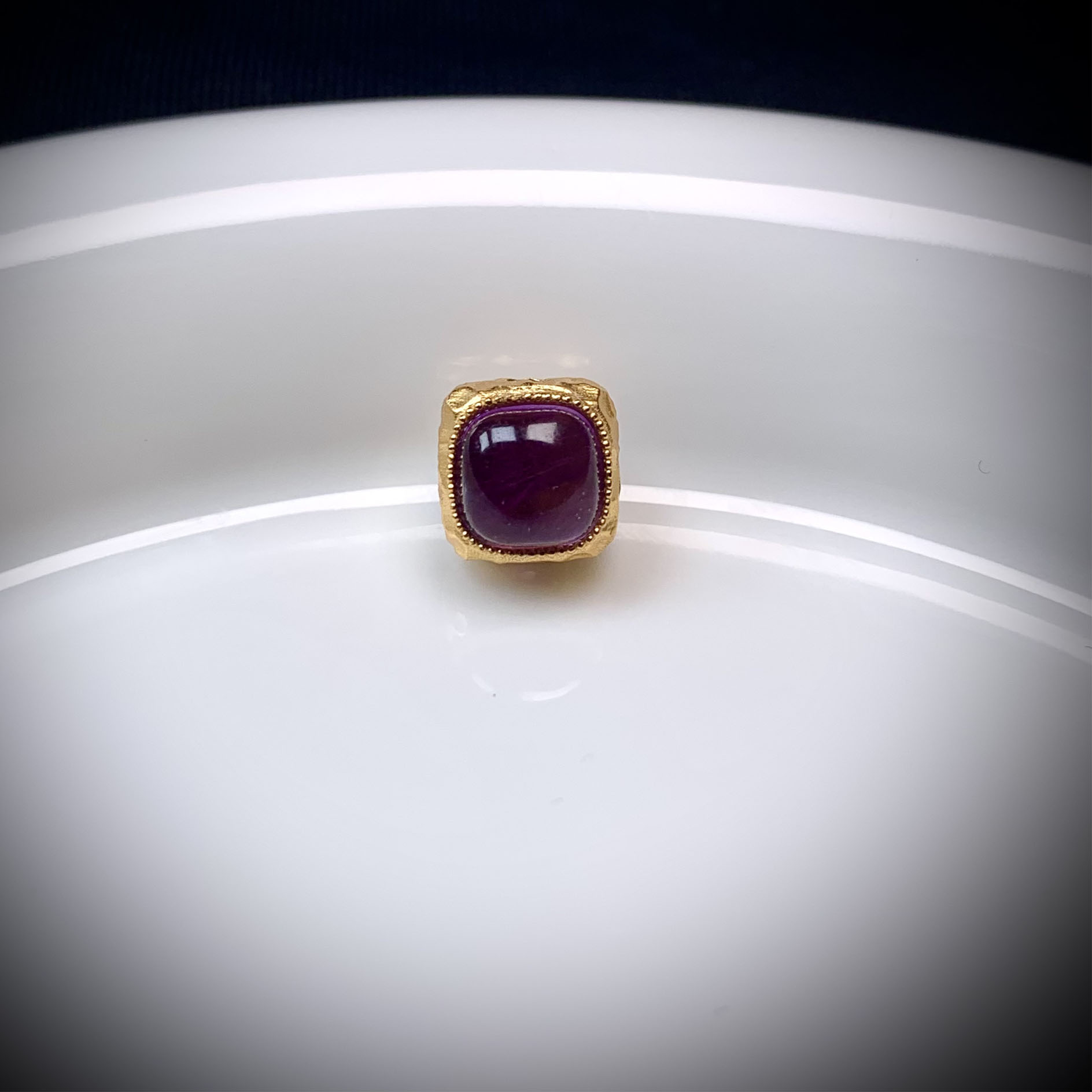 【旷野珠宝】s925银镶嵌乌拉圭紫水晶净水背云配饰9乘9 一个