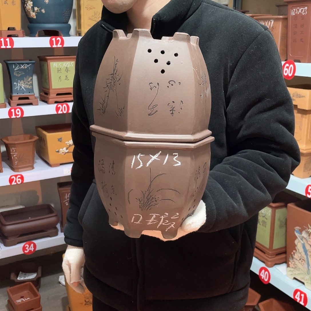 紫砂天心紫砂手工花盆