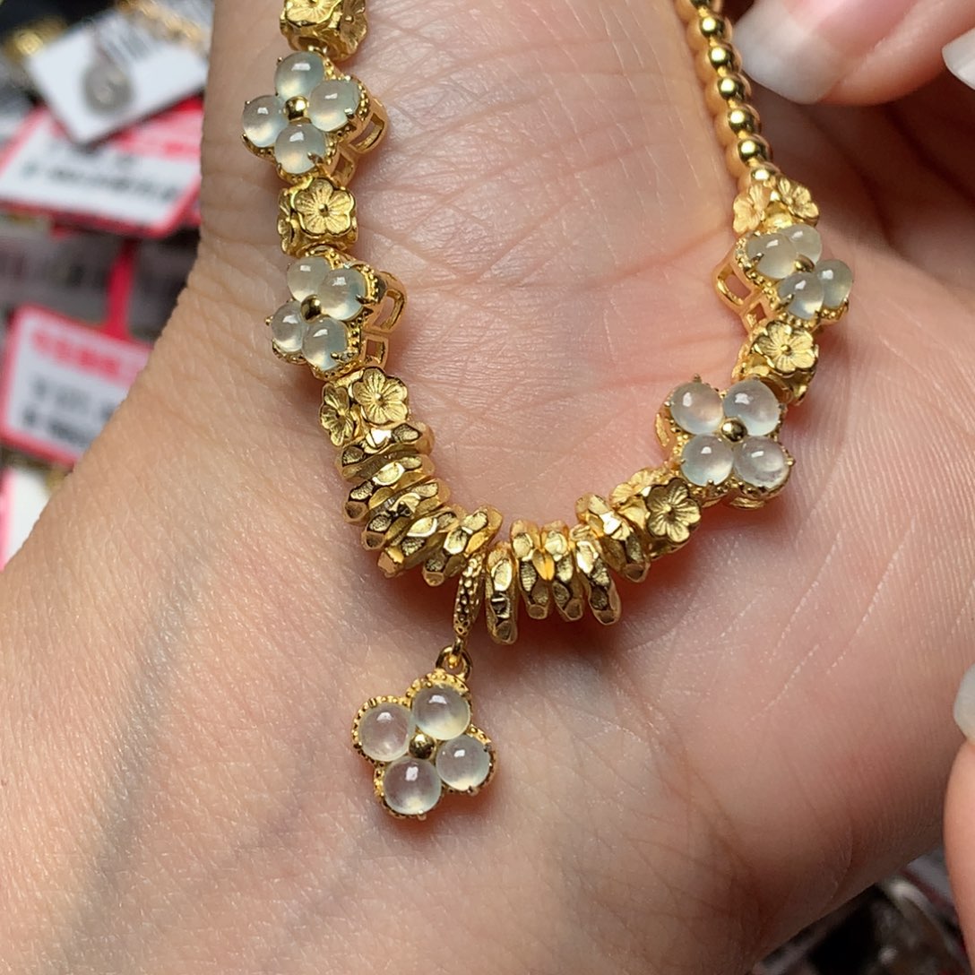 翡翠戒指银S925镶嵌天然翡翠手链