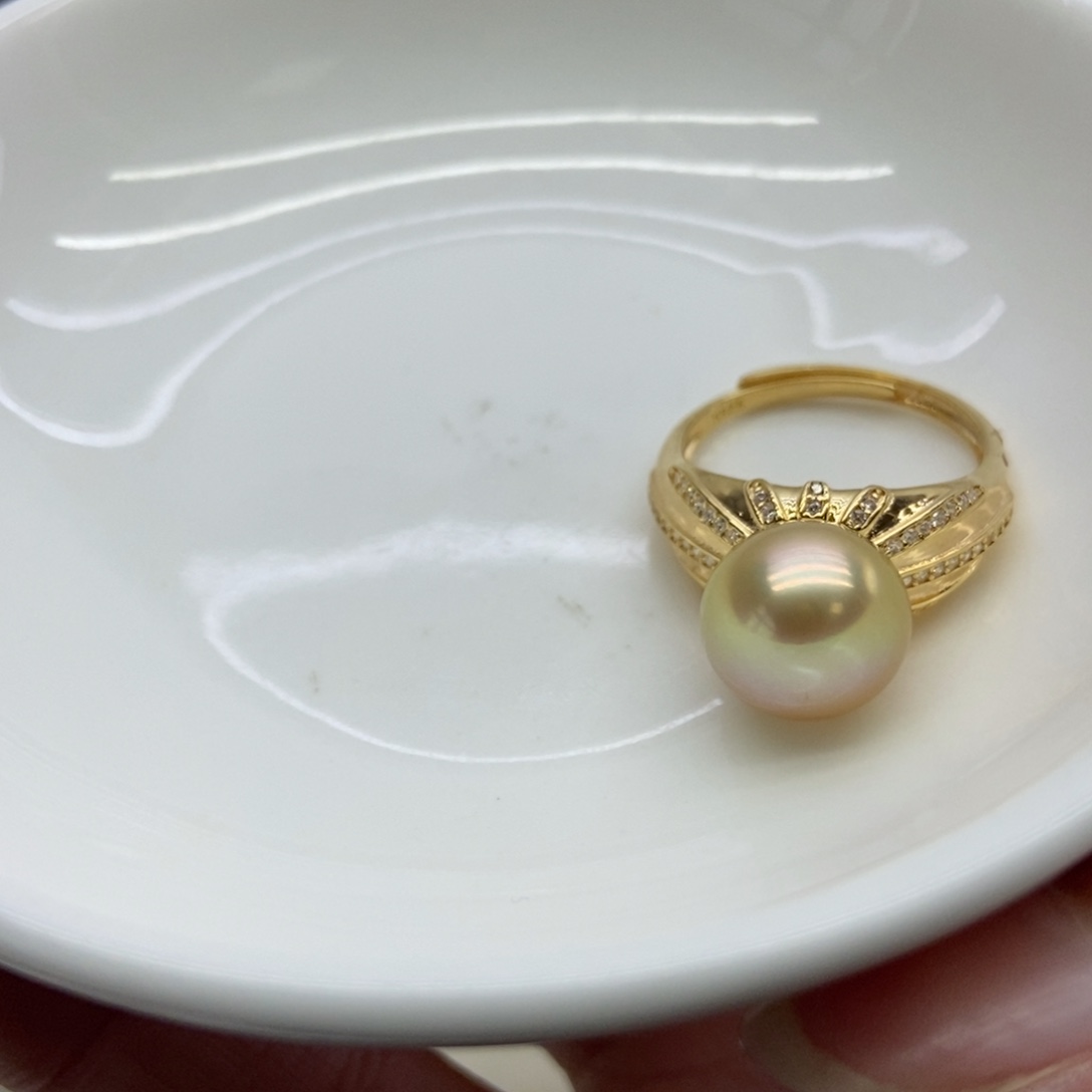 海水珍珠戒指银S925镶嵌