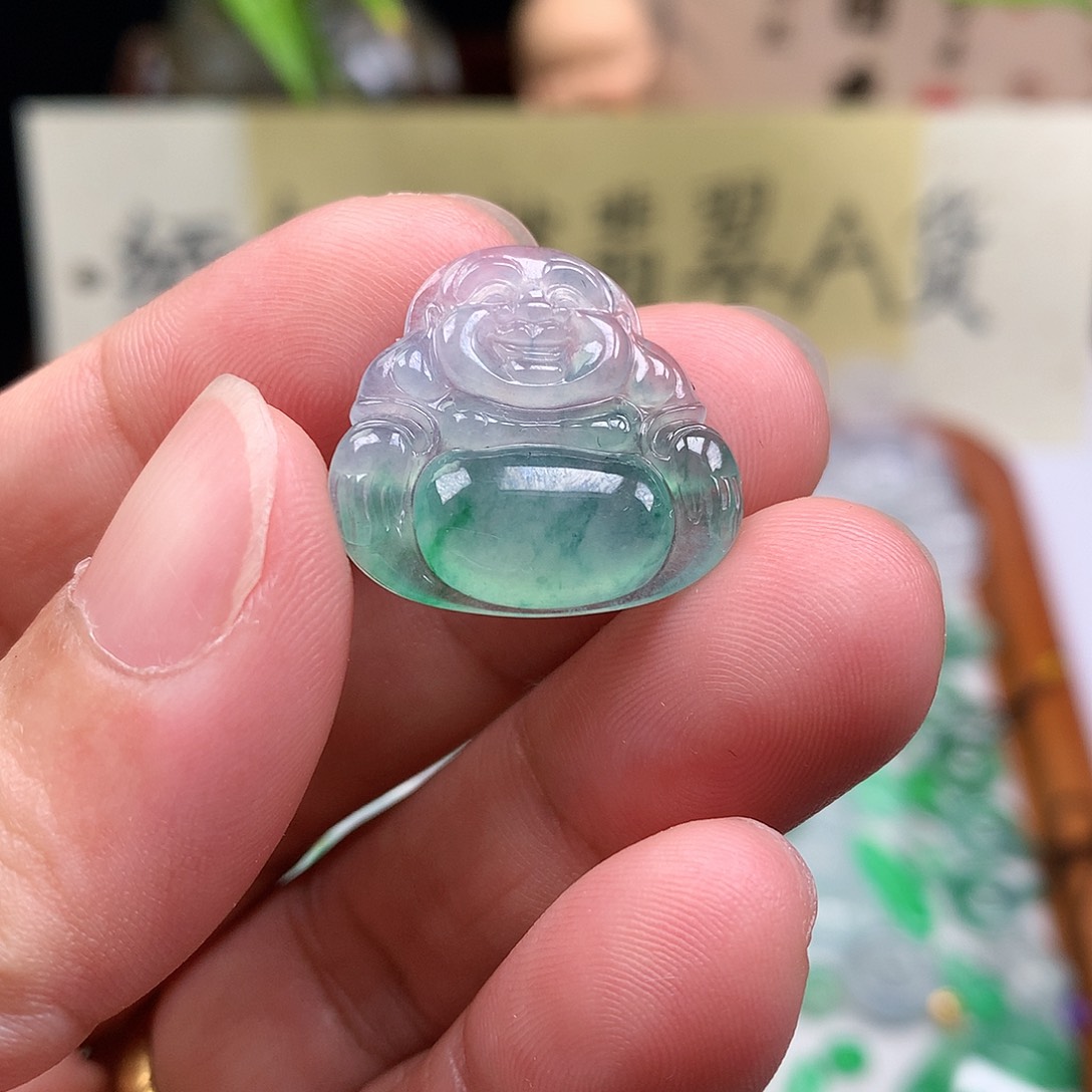 翡翠散珠缅甸天然A货翡翠冰种佛公