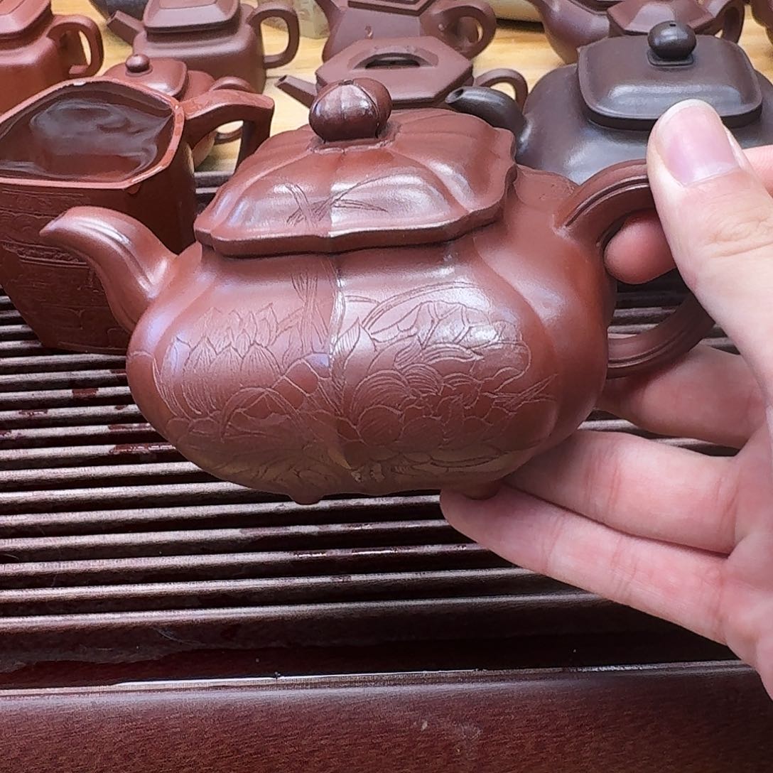 茶壶紫砂紫砂壶筋纹传炉330cc