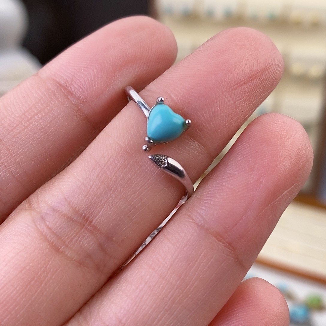 绿松石戒指银S925镶嵌