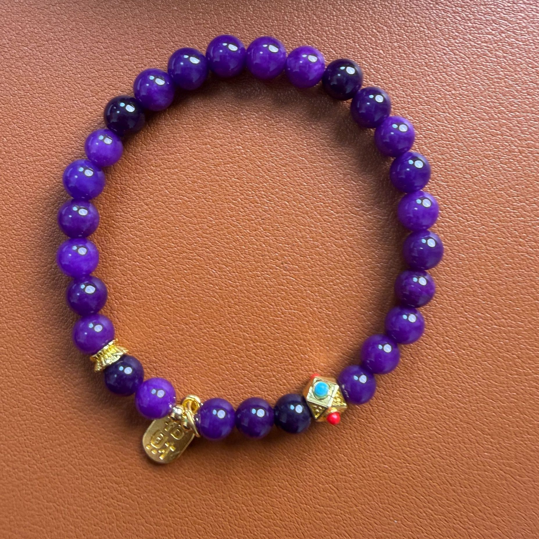 【老佛爷】3236-紫色招财宝贝手串