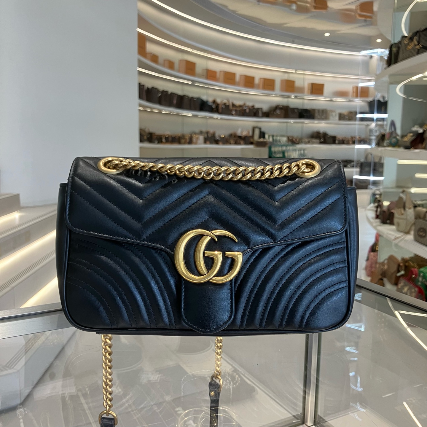 99新 GUCCI/古驰 gucci 马蒙 26黑金 98新