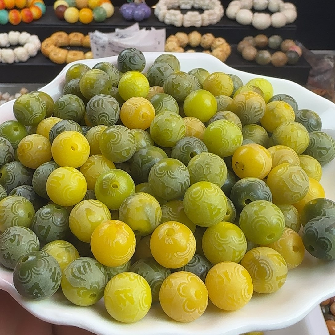 菩提根/象牙果手串卡12青柠箴言100颗➕20颗