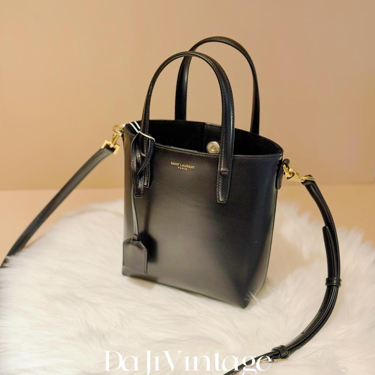 99新 YSL/圣罗兰 24期/大吉中古/圣罗兰黑金迷你托特斜挎包