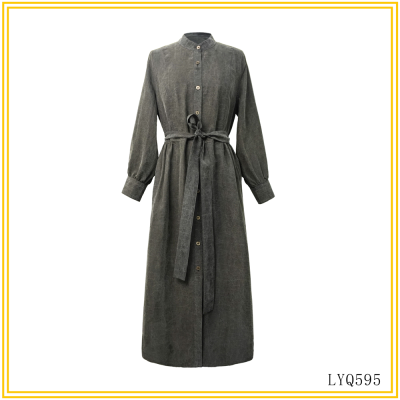 LN 2025新款龟裂纹灰龟两面穿收腰气质风衣女LYQ595