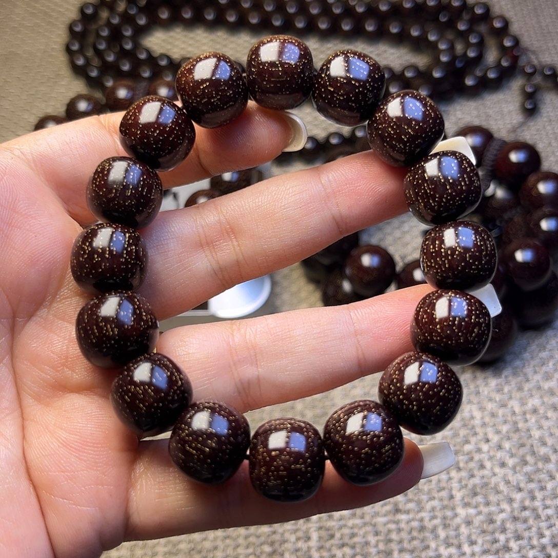 檀香紫檀（小叶紫檀）1.3 1.4老型珠 16颗 爆星