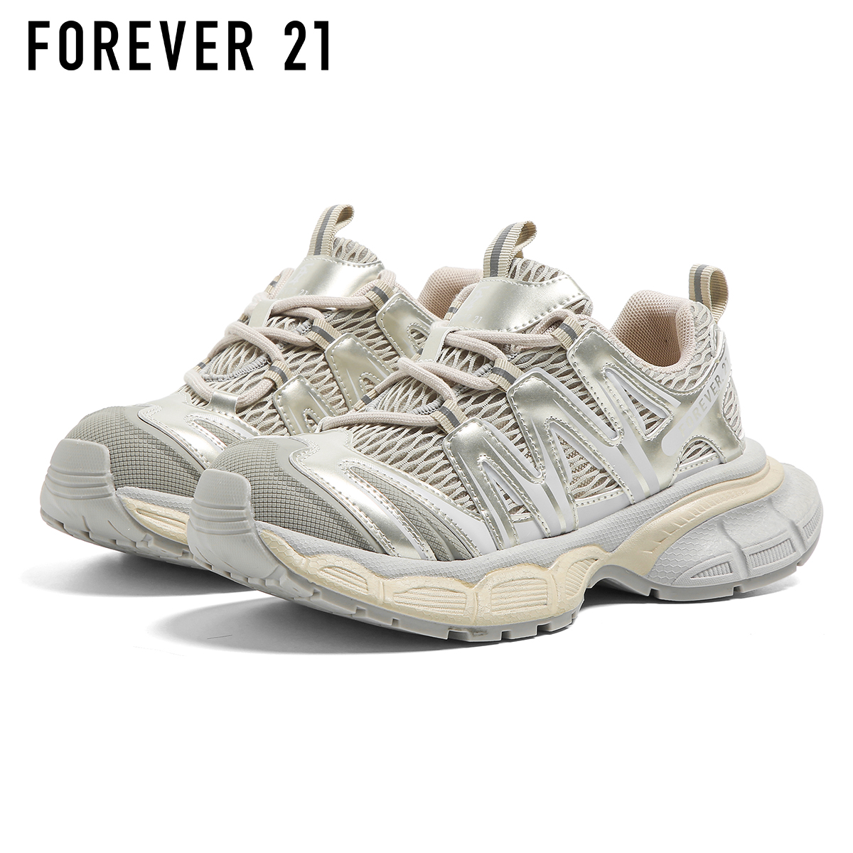 F21老爹鞋女2025新款秋季软厚底增高轻便百搭休闲撞色学生运动鞋