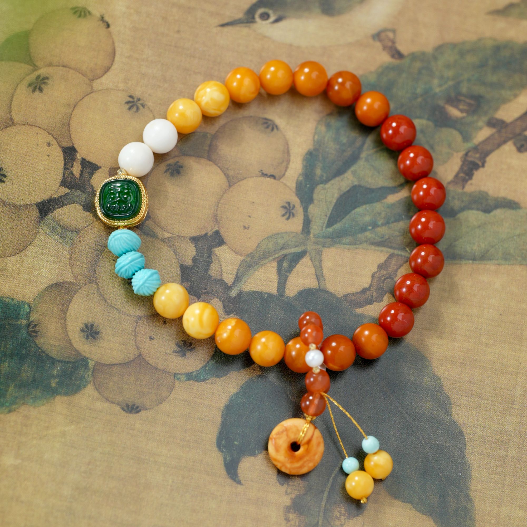 蜜蜡彩虹渐变手串