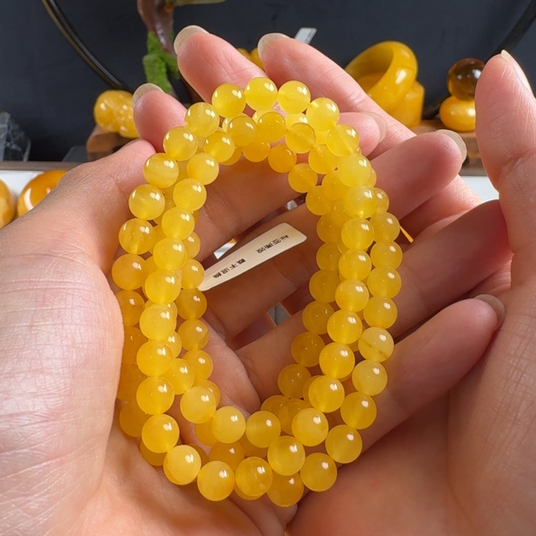 蜜蜡毛衣链未镶嵌