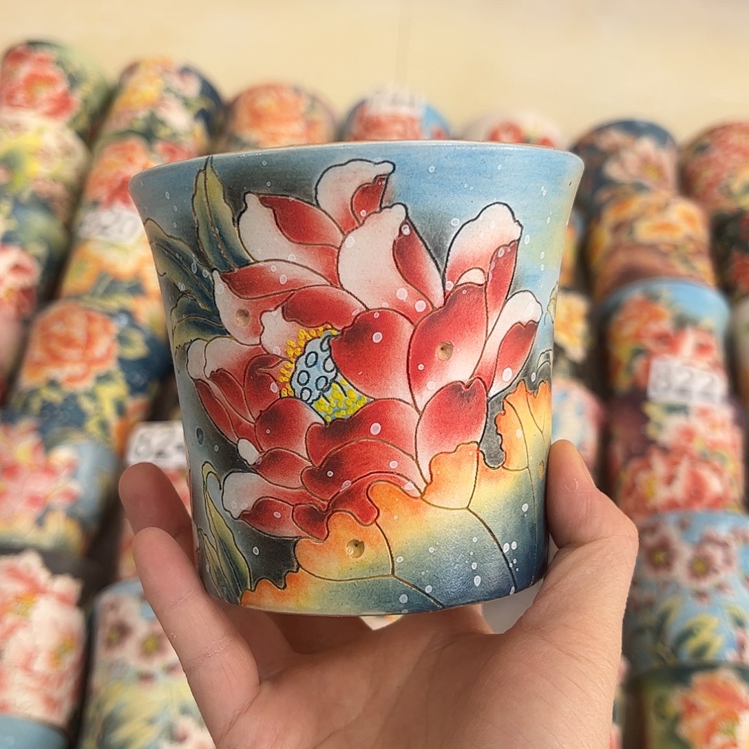 景德镇炫彩手绘口10.5高10