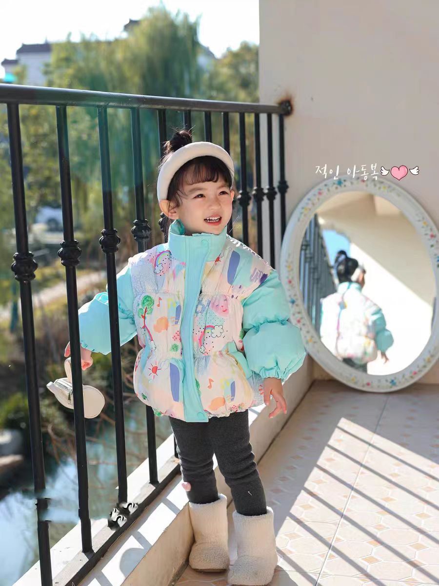 女童棉服新款卡通冬装加绒外套儿童棉衣宝宝加厚保暖棉袄洋气冬季