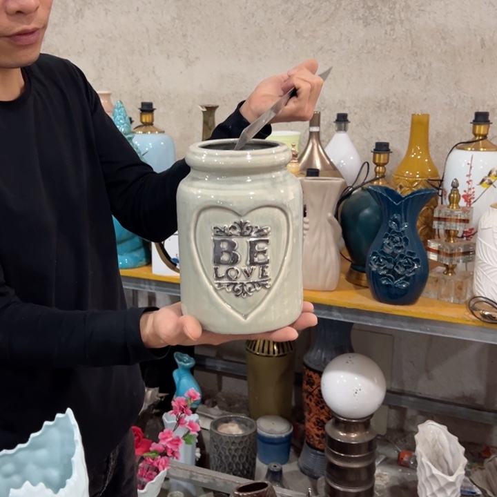 摆件高度20厘米口径9厘米微瑕捡漏