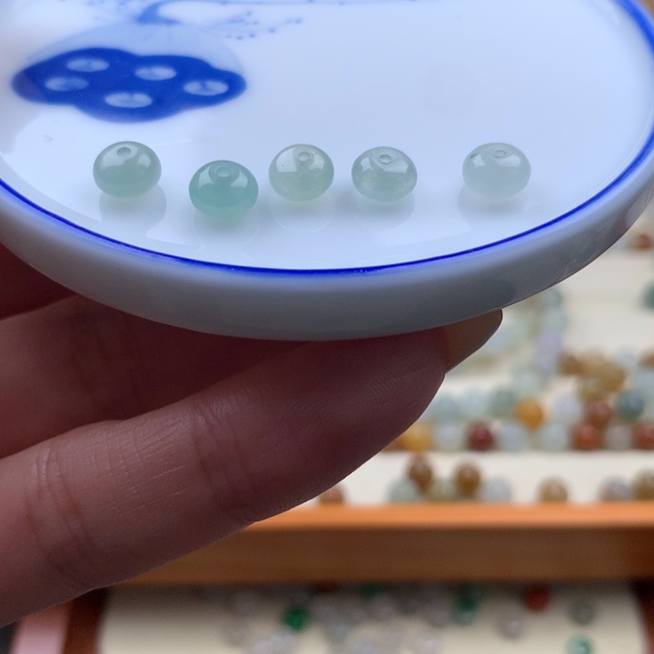 翡翠散珠卡6鼓珠一手