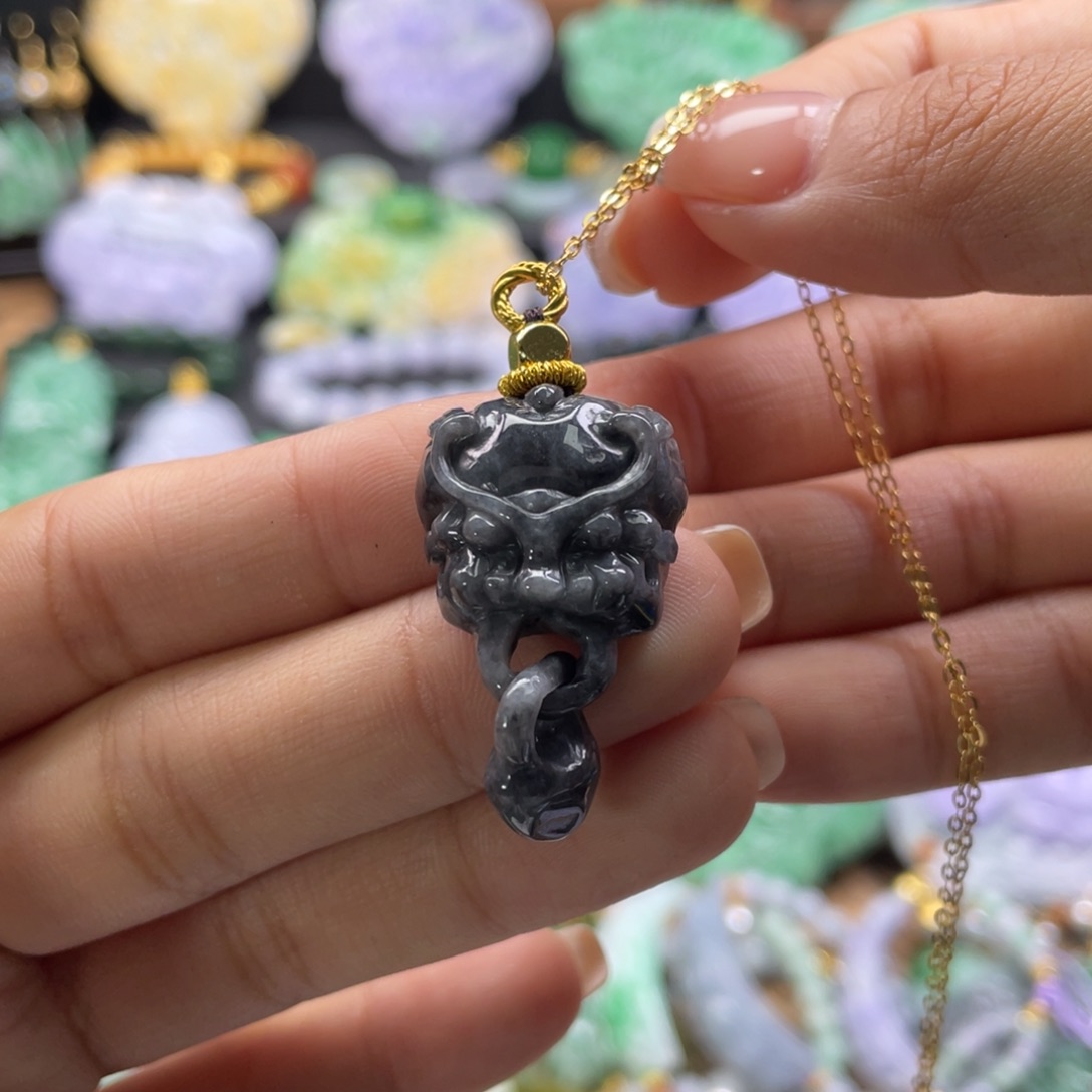 翡翠未镶嵌颈饰代编织