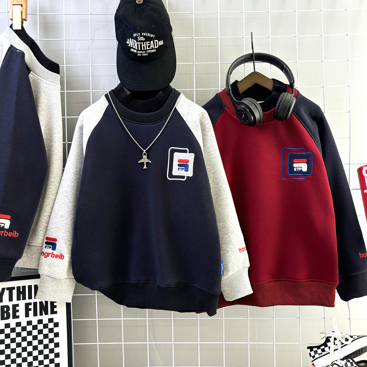 {{实体品质}男童秋冬加绒加厚圆领卫衣2025新中大童宽松洋气百搭