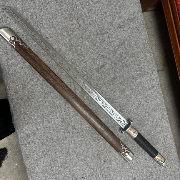 唐横刀龙泉昊天宝剑一体刀剑绣春刀锰钢唐剑刀具防身冷兵器未开刃