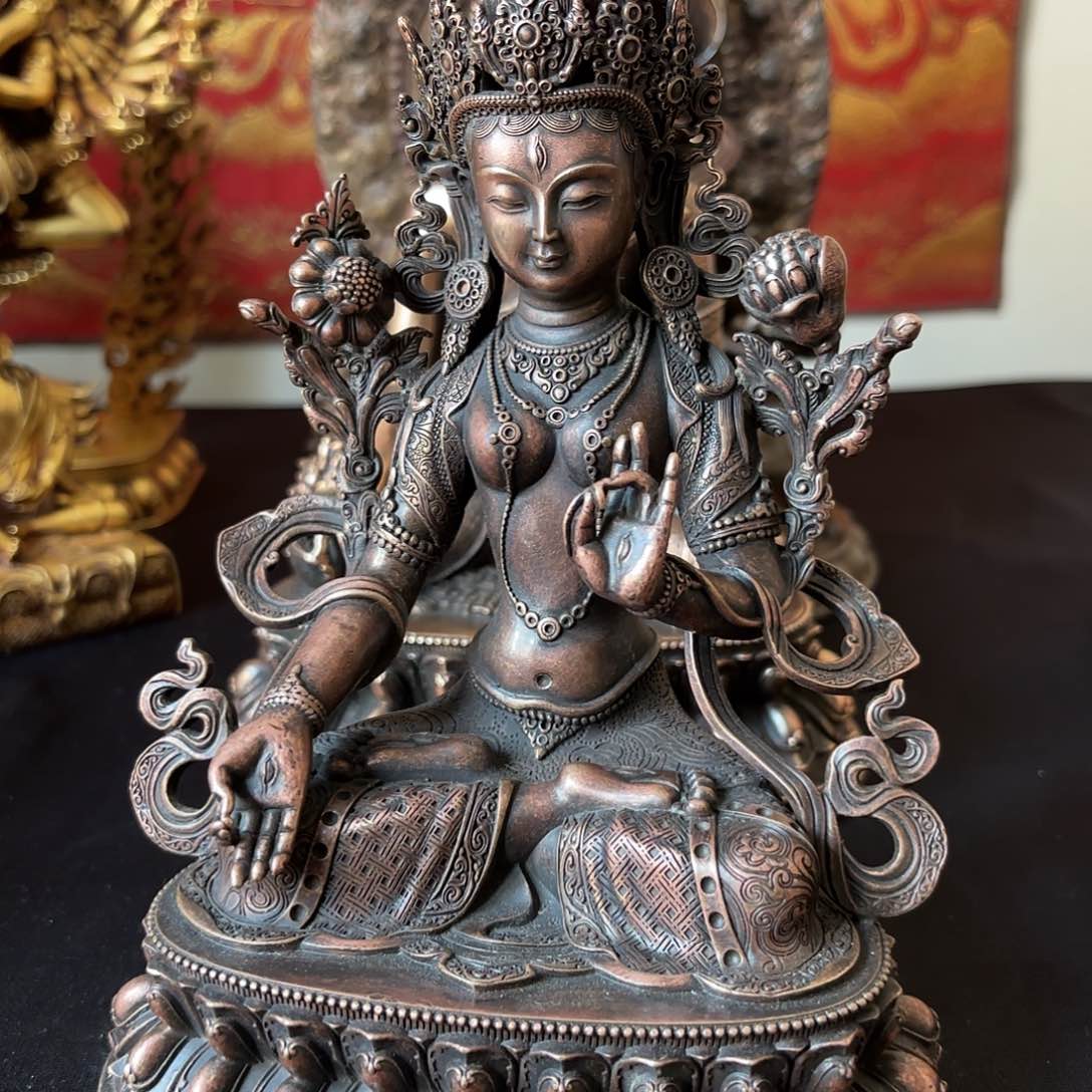 白度母7寸紫铜摆件