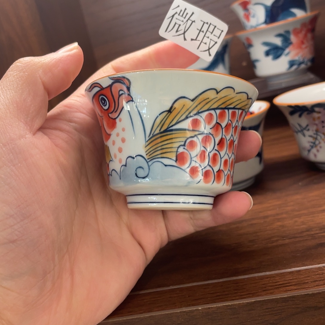 釉下手绘茶具微瑕