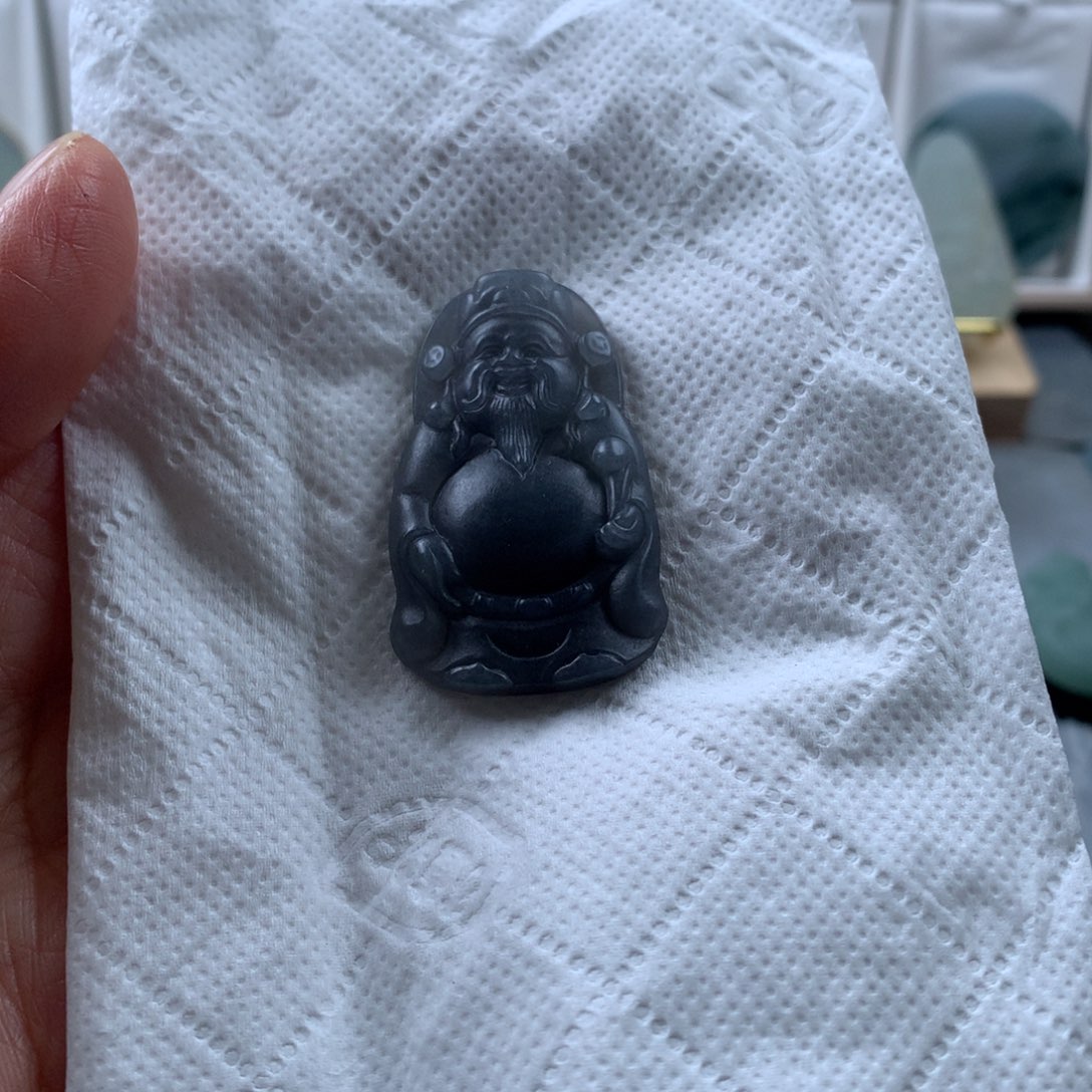 定制翡翠未镶嵌财神 美好 无鉴赏期