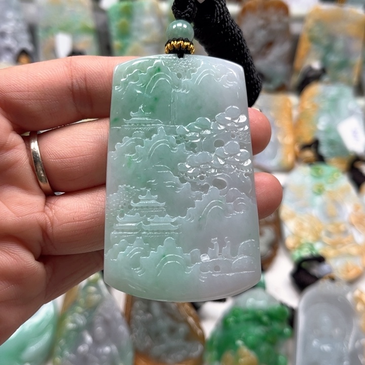 盘***古翡翠未镶嵌挂件挂件