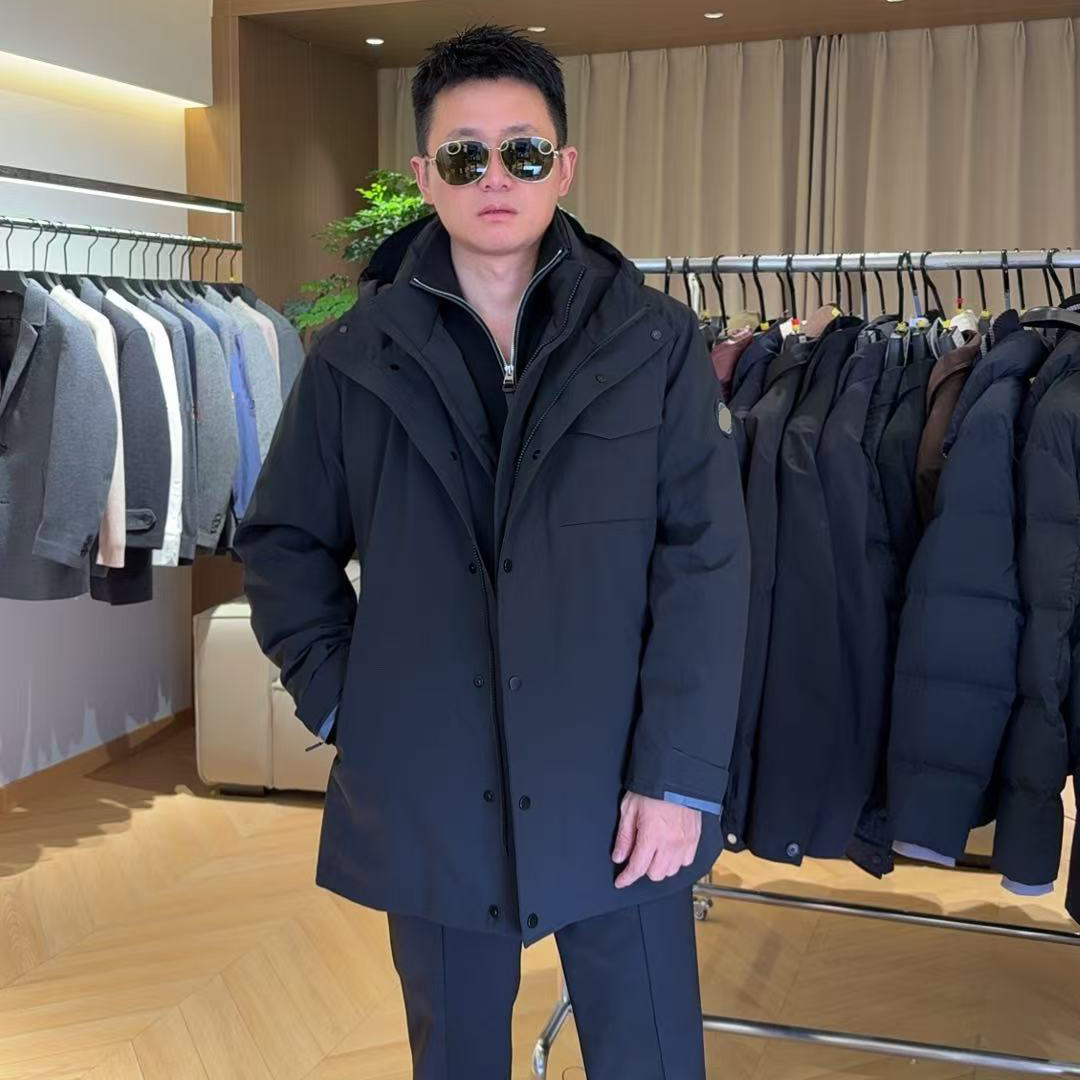 【016】真两件户外潮牌男装鹅绒羽绒服拉链连帽男装防风保暖外套男