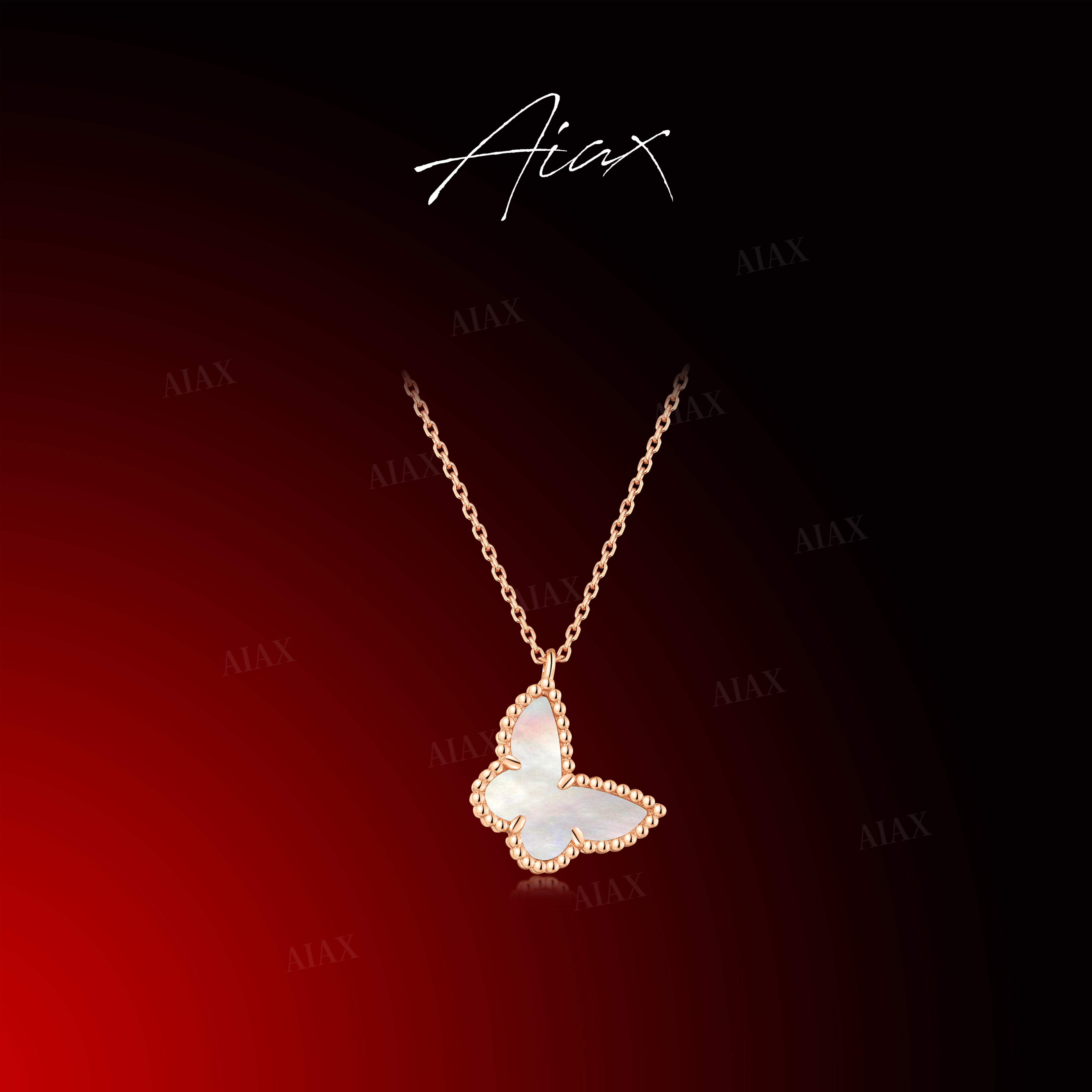 AIAX 925银 镀k金【春上新】轻奢时尚百搭灵动蝴蝶项链TSJ9592