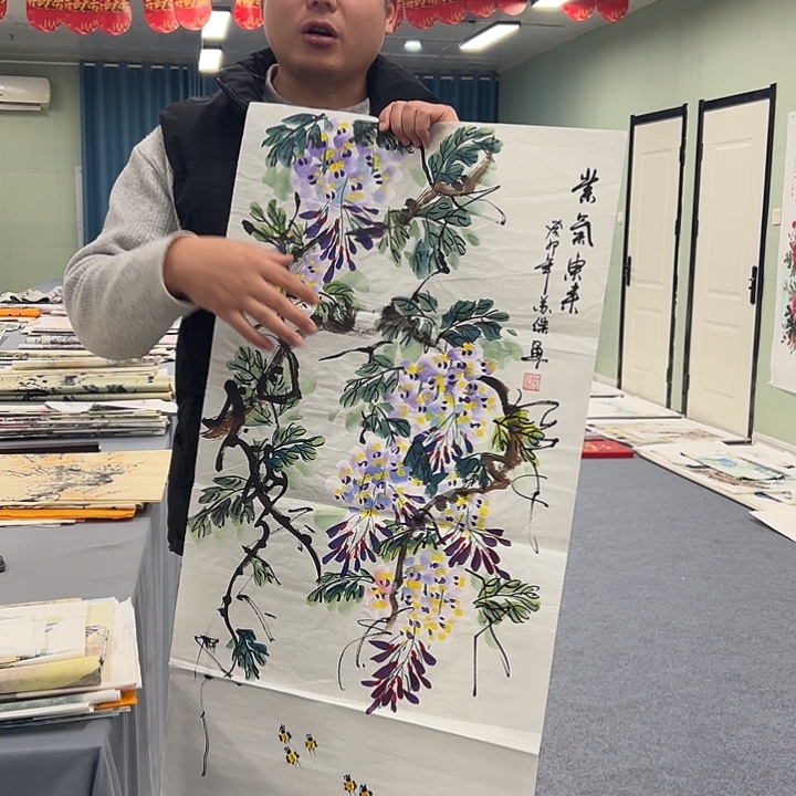 国画我们一起加油努力