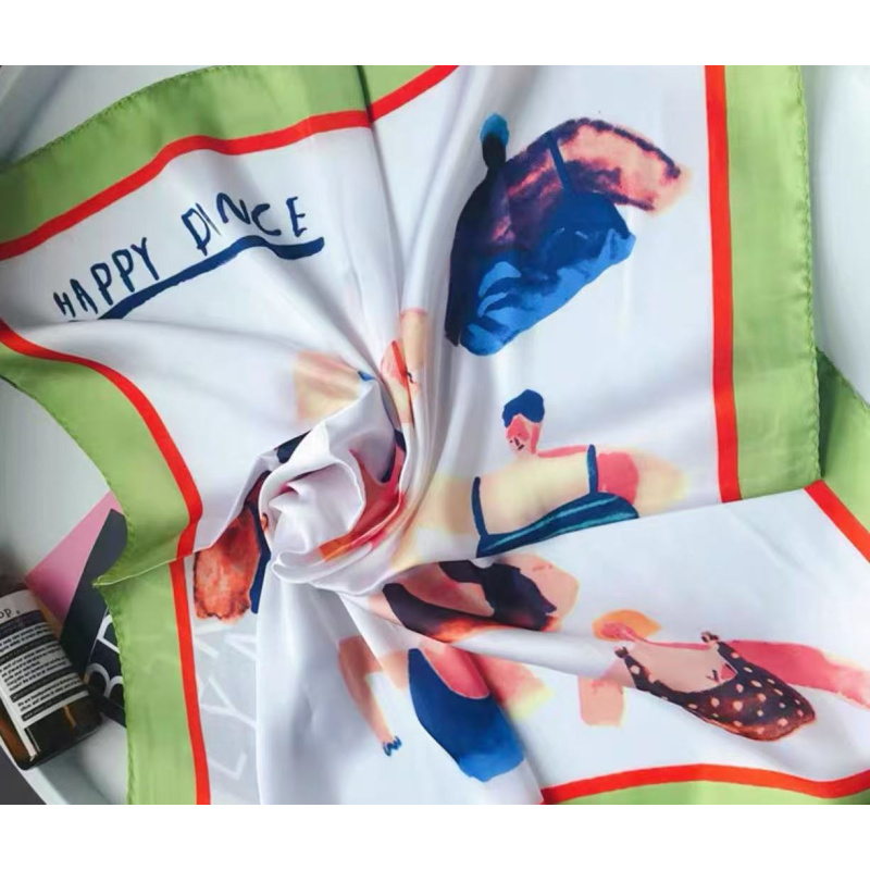 N058 绿边小人 布料50*50左右 D 4