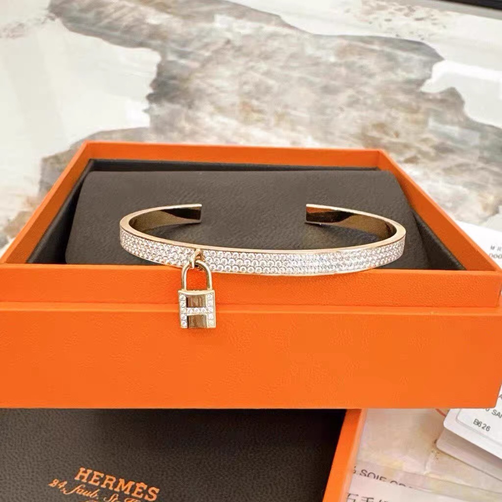 99新 Hermes/爱马仕 大头活动  kelly 满钻 锁头 手镯 ST