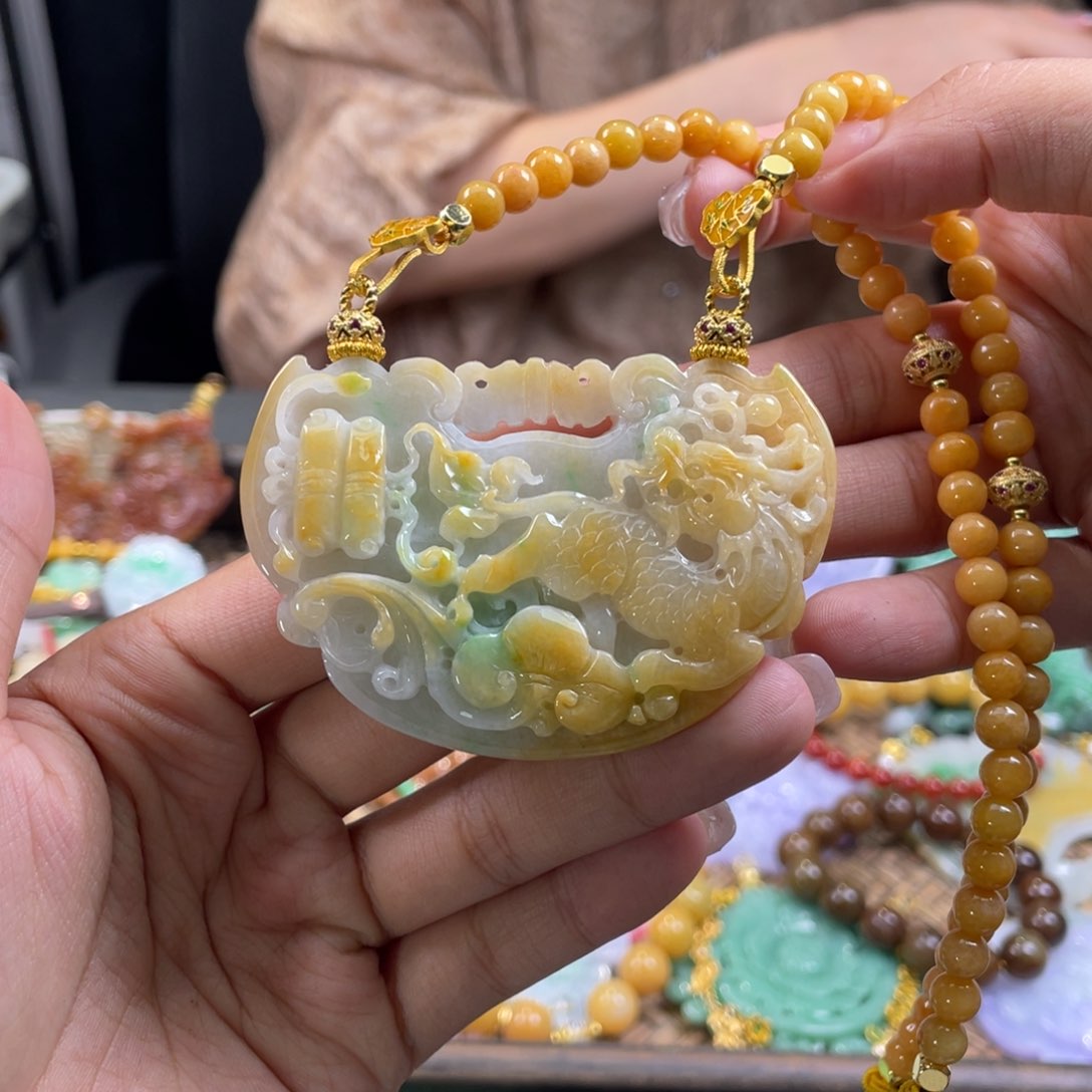 翡翠未镶嵌颈饰代编织