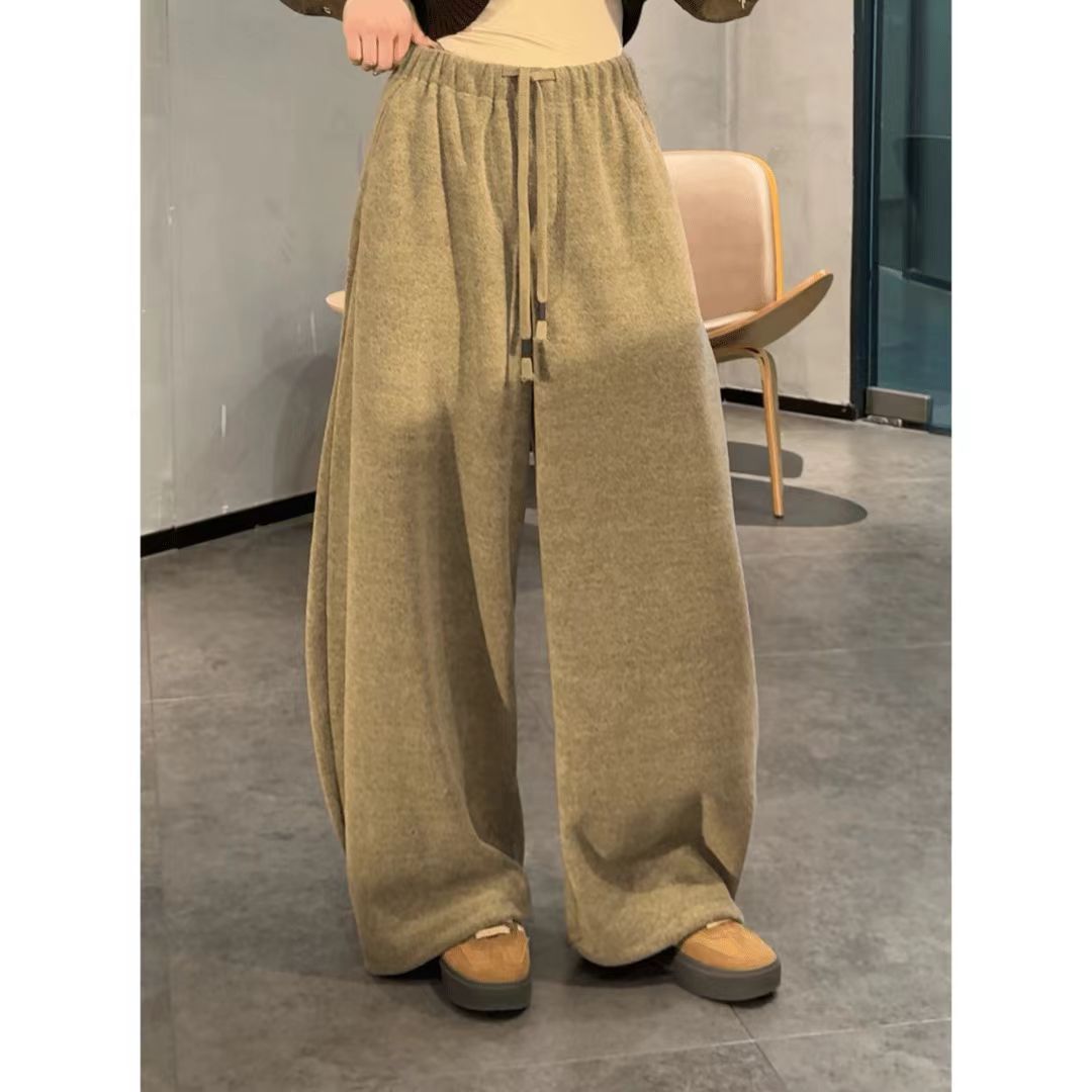 2025年秋冬新款韩系慵懒风休闲裤女时尚潮流百搭宽松简约直筒裤