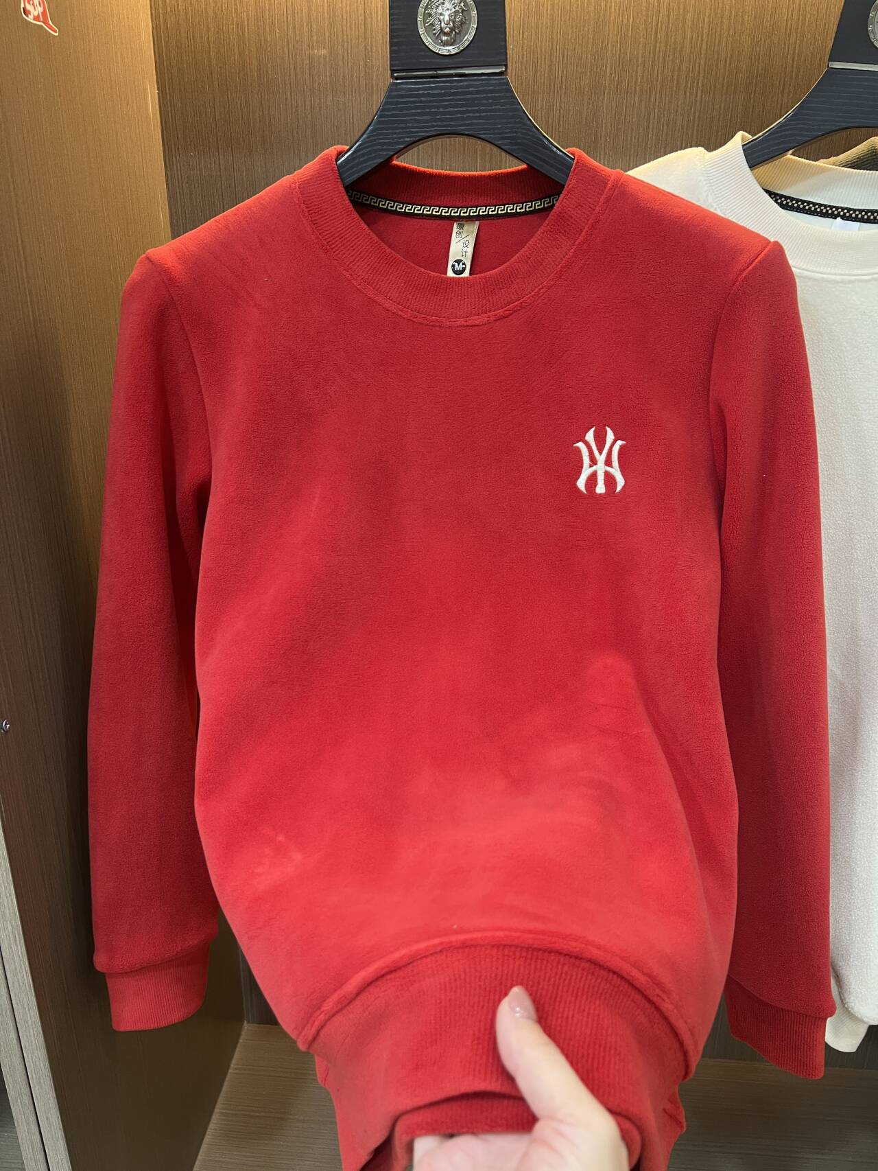 双面奥利绒男士保暖卫衣冬季秀花套头加绒加厚男卫衣修身圆领时尚