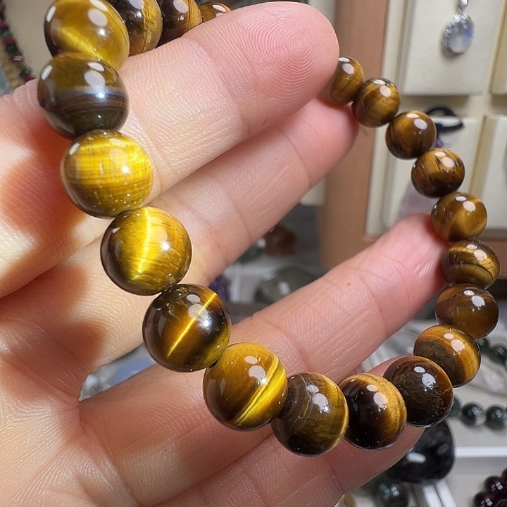 木变石（虎睛石）未镶嵌手链天然虎眼石8.67mm
