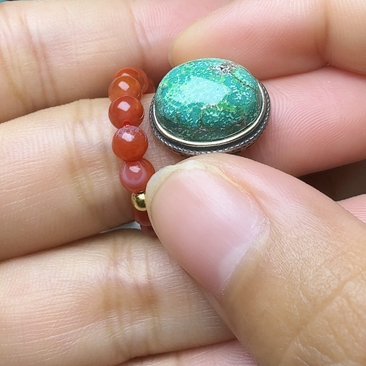 南红玛瑙银S925镶嵌珠宝奇石