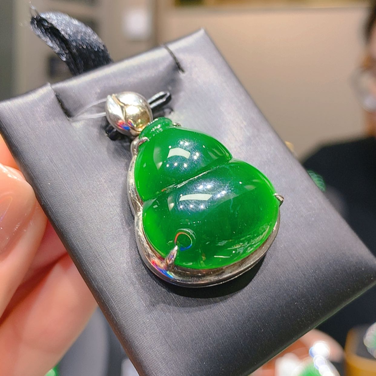 【闪购商品】翡翠颈饰银S925镶嵌44柒姐