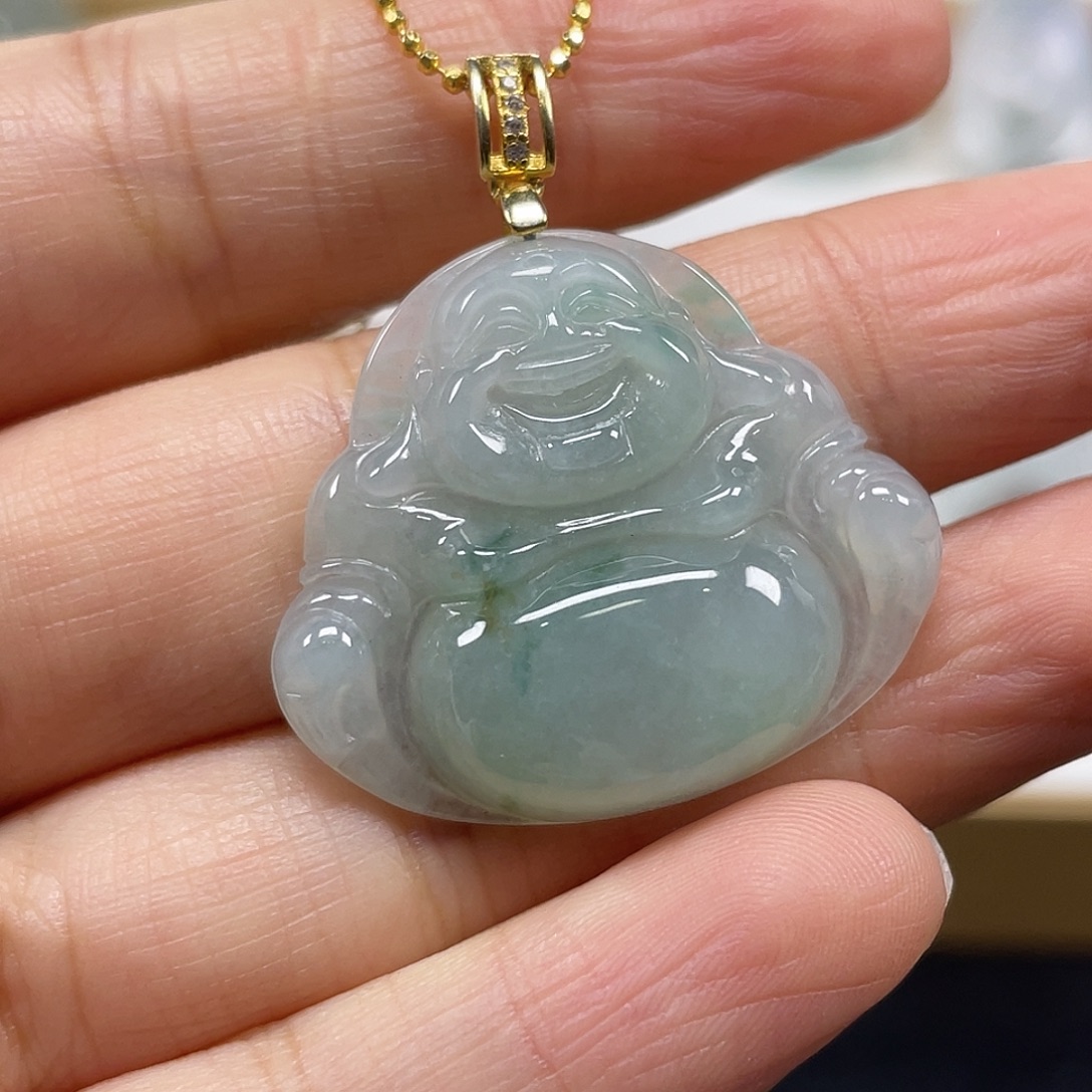 翡翠未镶嵌颈饰天然翡翠佛公吊坠一件8号