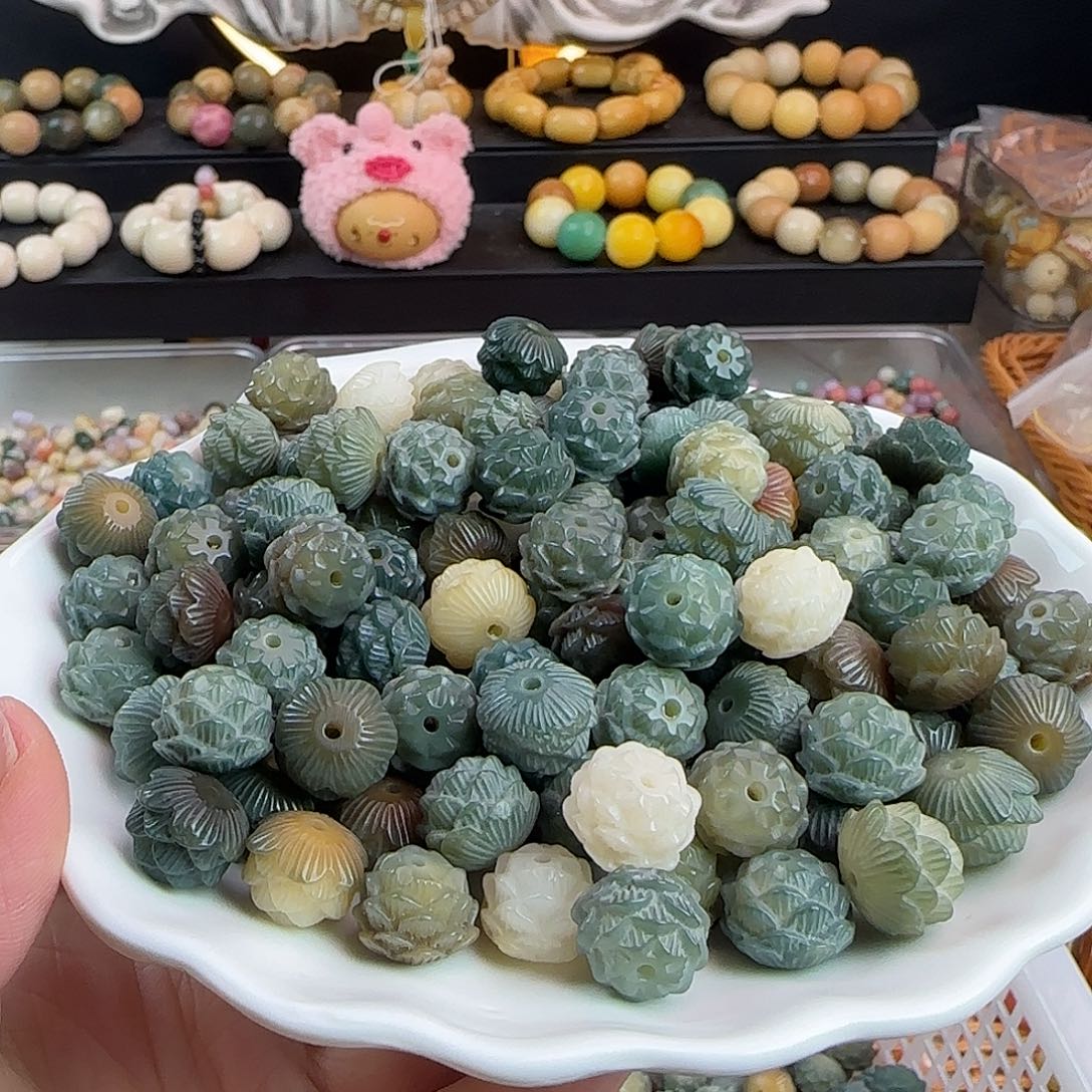 菩提根/象牙果手串卡13/14绿色肉莲20卡牌➕10备珠